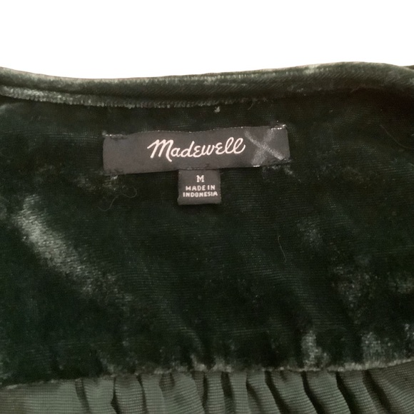Madewell Velvet Wrap Blouse in Rich Green Size Medium - Picture 5 of 13